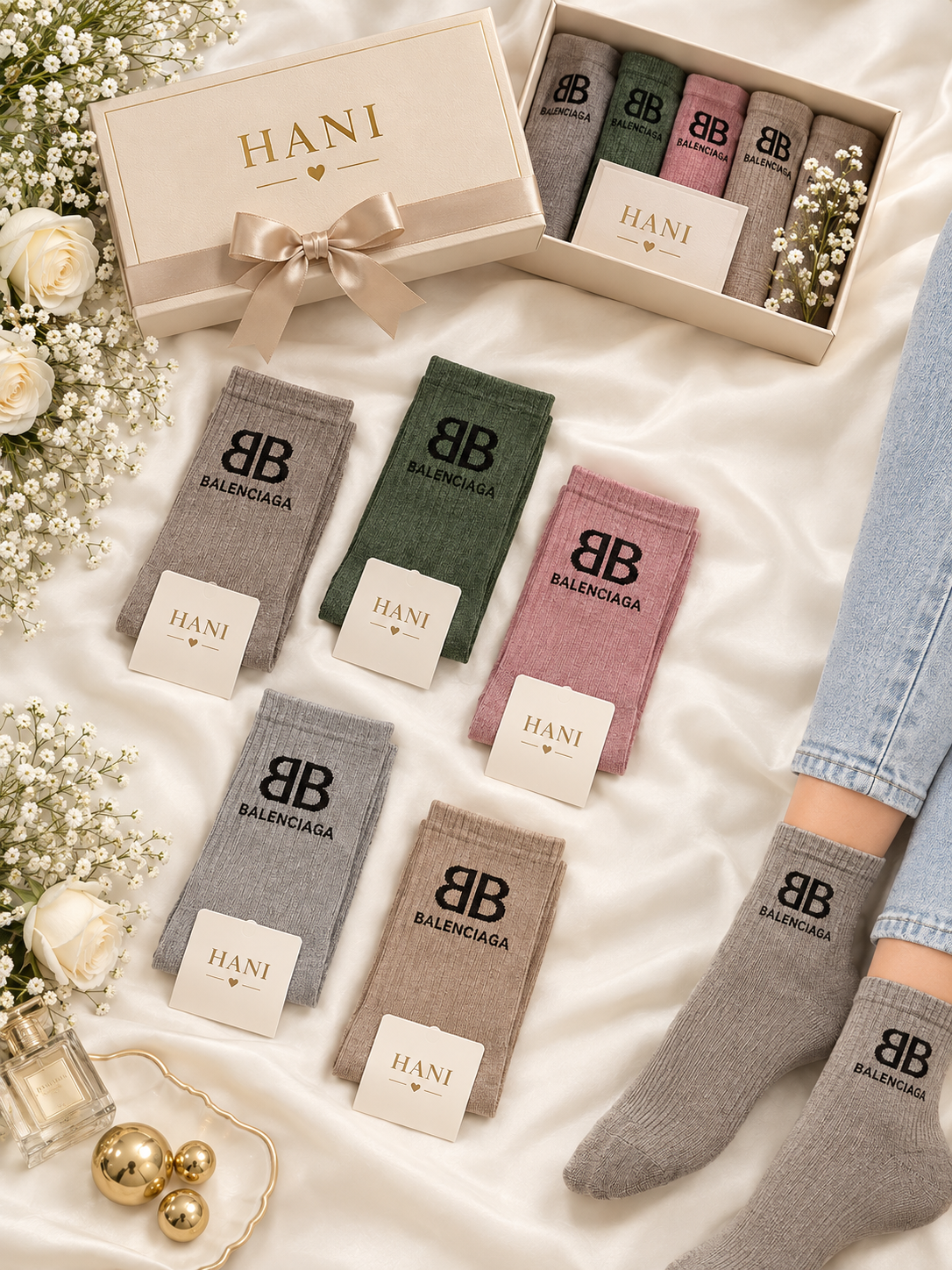 جوراب ساق بلند طرح Balenciag | کد ۱۳۶ | ۱۲ جفتی