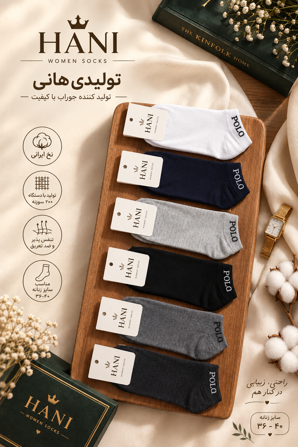 جوراب مچی طرح polo پولو | ۱۲ جفتی| کد ۱۵۱